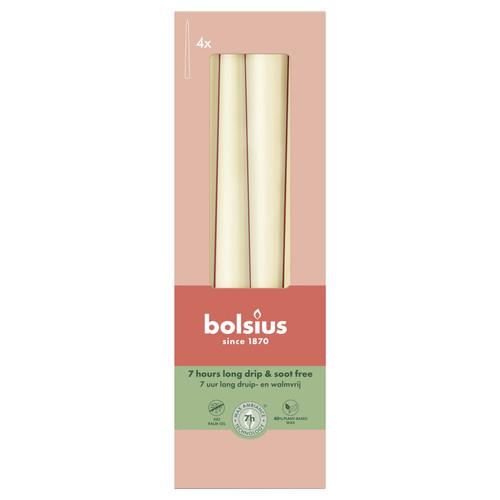 Bolsius Soft Pearl Essentials Tapered Candle (Box 4)